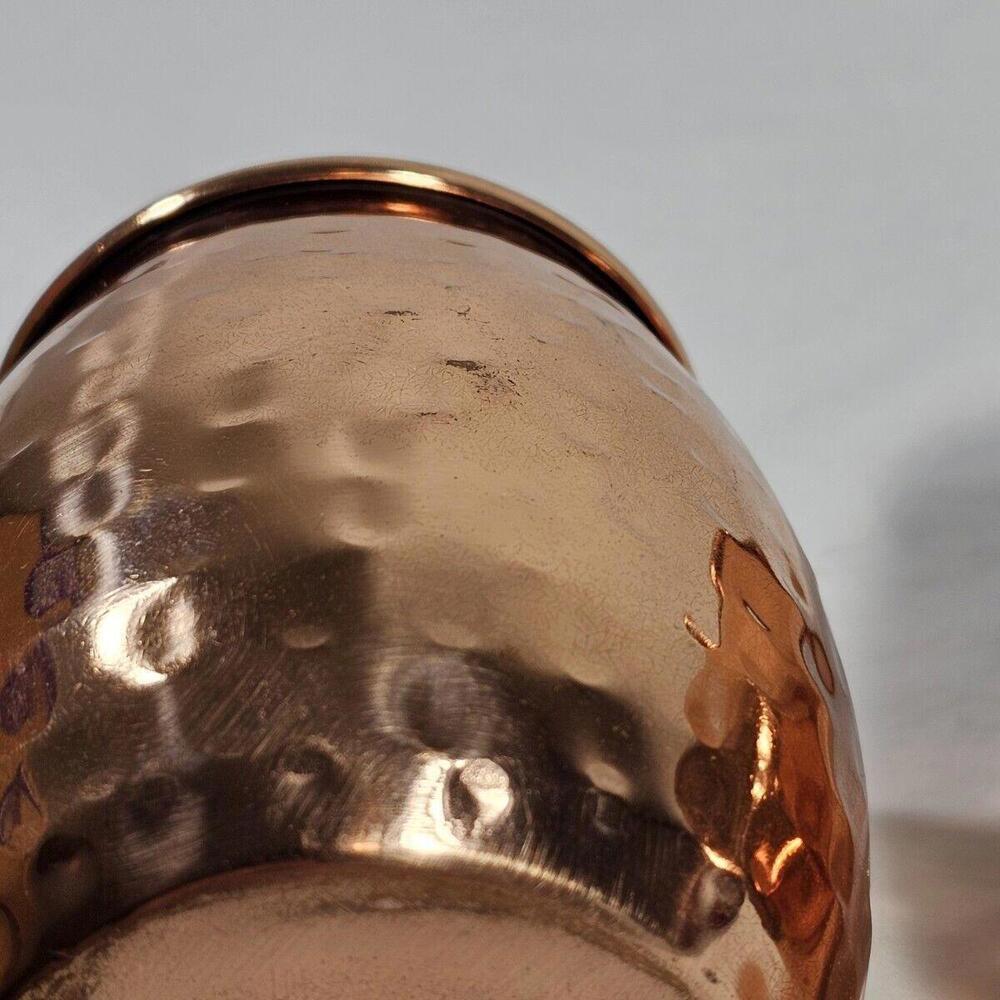 Godinger Hammered Copper Moscow Mule Mugs Cups Set of 2 - Picture 4 of 10